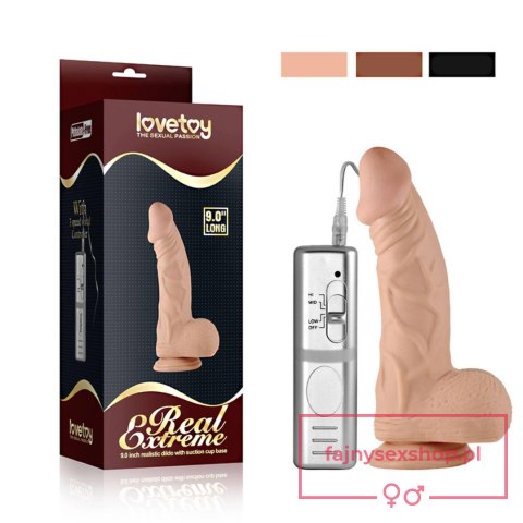 9"" Real Extreme Vibrating Dildo Flesh 9"" Real Extreme Vibrating Dildo Flesh