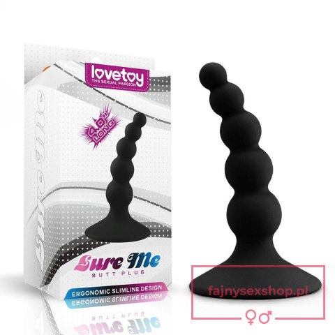 Lure me Beaded Anal Plug Black Lure me Beaded Anal Plug Black