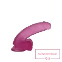 7"" Jelly Studs Crystal Dildo Medium Pink