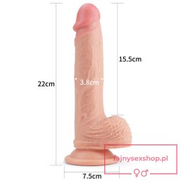 8.5'' Dual layered Platinum Silicone Cock