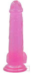 8"" Jelly Studs Crystal Dildo Large Pink