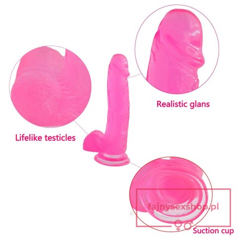 8"" Jelly Studs Crystal Dildo Large Pink 8"" Jelly Studs Crystal Dildo Large Pink