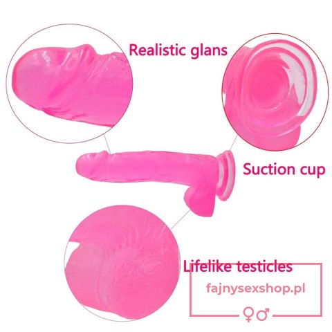 8"" Jelly Studs Crystal Dildo Large Pink 8"" Jelly Studs Crystal Dildo Large Pink