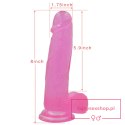8"" Jelly Studs Crystal Dildo Large Pink