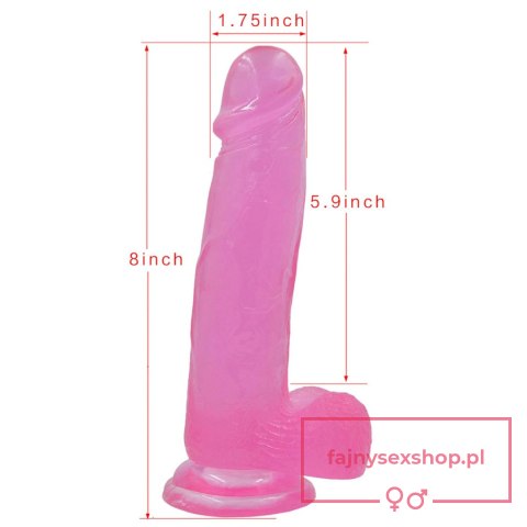 8"" Jelly Studs Crystal Dildo Large Pink 8"" Jelly Studs Crystal Dildo Large Pink