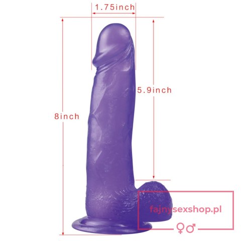 8"" Jelly Studs Crystal Dildo Large Purple 8"" Jelly Studs Crystal Dildo Large Purple