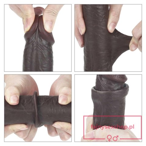 9'' Sliding Skin Dual Layer Dong - Black 9'' Sliding Skin Dual Layer Dong - Black
