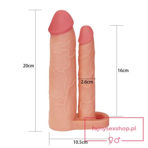 Add 2"" Pleasure X Tender Double Penis Sleeve Add 2"" Pleasure X Tender Double Penis Sleeve