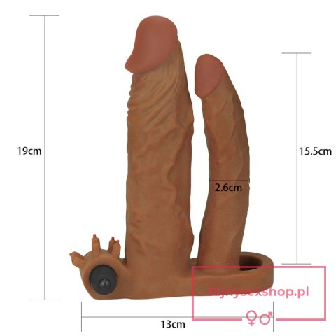 Add 2"" Pleasure X Tender Vibrating Double Penis Sleeve Add 2"" Pleasure X Tender Vibrating Double Penis Sleeve