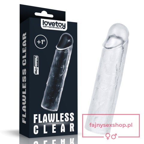 Flawless Clear Penis Sleeve Add 1'' Flawless Clear Penis Sleeve Add 1''
