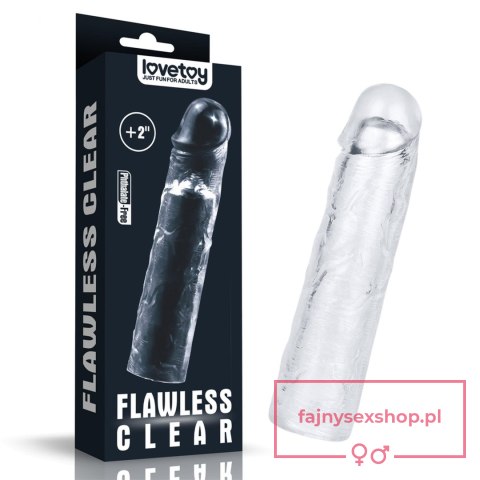 Flawless Clear Penis Sleeve Add 2'' Flawless Clear Penis Sleeve Add 2''