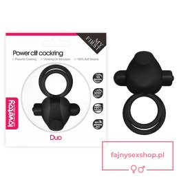 Power Clit Duo Silicone Cockring Black