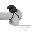 Power Clit Duo Silicone Cockring Black Power Clit Duo Silicone Cockring Black