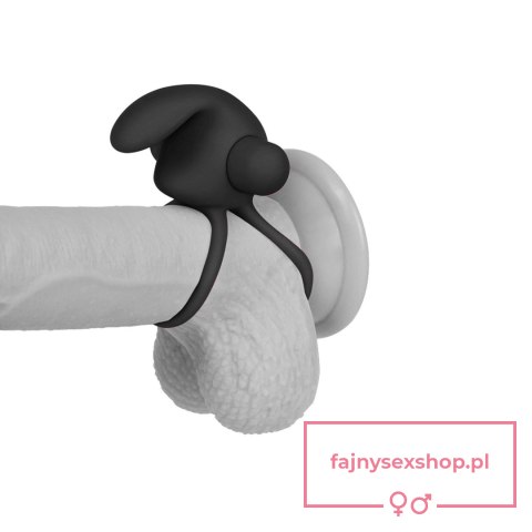 Power Clit Duo Silicone Cockring Black Power Clit Duo Silicone Cockring Black