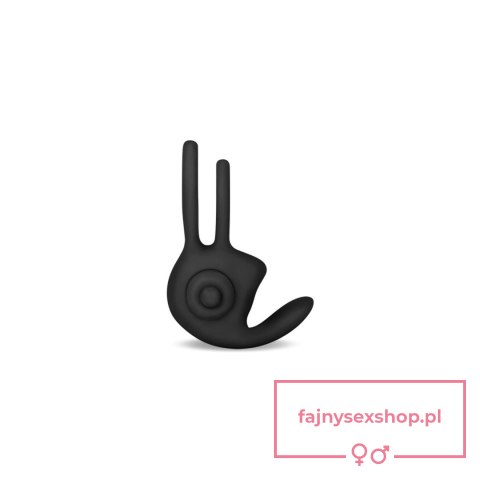 Power Clit Duo Silicone Cockring Black Power Clit Duo Silicone Cockring Black