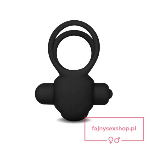 Power Clit Duo Silicone Cockring Black Power Clit Duo Silicone Cockring Black