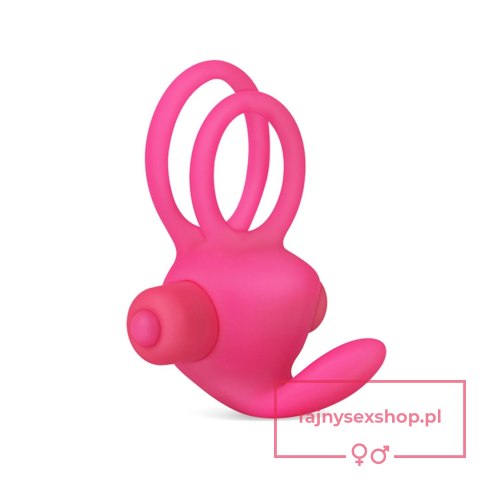 Power Clit Duo Silicone Cockring Pink Power Clit Duo Silicone Cockring Pink