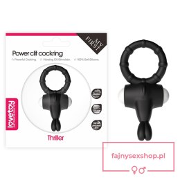 Power Clit Silicone Cockring Black
