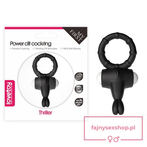 Power Clit Silicone Cockring Black Power Clit Silicone Cockring Black