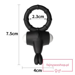 Power Clit Silicone Cockring Black