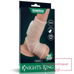 Vibrating Wave Knights Ring with Scrotum Sleeve (White)