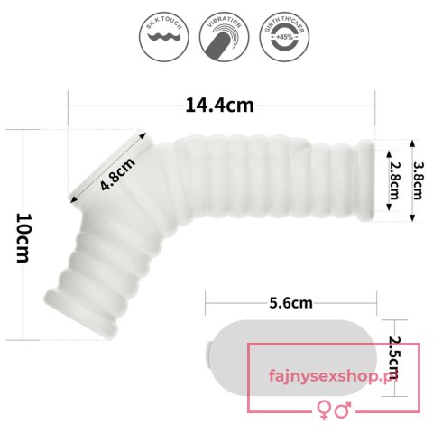 Vibrating Wave Knights Ring with Scrotum Sleeve (White) Vibrating Wave Knights Ring with Scrotum Sleeve (White)