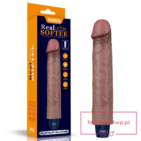 9" REAL SOFTEE Rechargeable Silicone Vibrating Dildo 9" REAL SOFTEE Rechargeable Silicone Vibrating Dildo