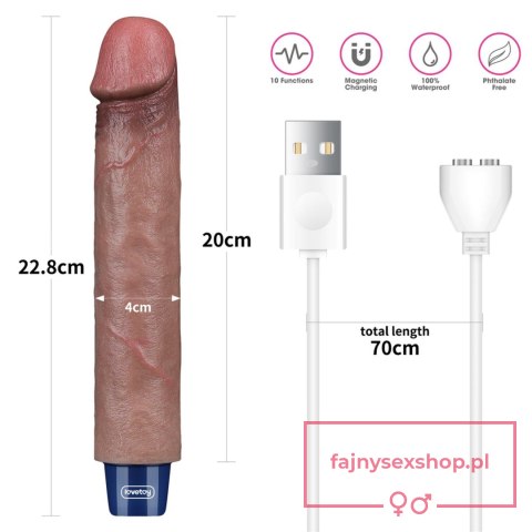 9" REAL SOFTEE Rechargeable Silicone Vibrating Dildo 9" REAL SOFTEE Rechargeable Silicone Vibrating Dildo