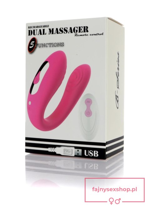 Stymulator - Massager Dual Vibrator USB 5 Functions / Remote Control Stymulator - Massager Dual Vibrator USB 5 Functions / Remote Control